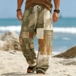 Men's Tribal Patchwork Print Boho Drawstring Trousers