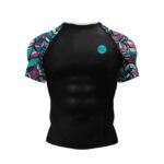 Men's Pink BJJ Rash Guard Short Sleeve Training Top