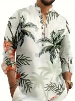Men's 3D Palm Print Hawaiian Holiday Shirt