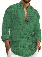 Men's 3D Palm Print Hawaiian Holiday Shirt