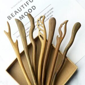 Vintage Green Sandalwood Hair Stick