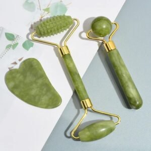 Natural Jade Face Roller & Gua Sha Massage Tool