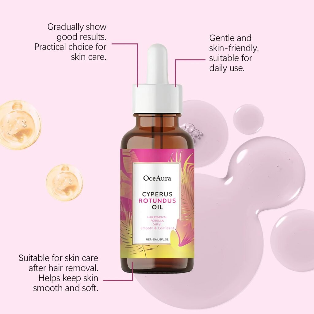 Cyperus Rotundus Oil for hair-removal routines, designed to moisturise, soothe and condition the skin for a smoother, softer-looking finish.
