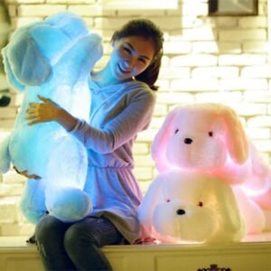 Kawaii Dog Plush Toy with LED Night Light