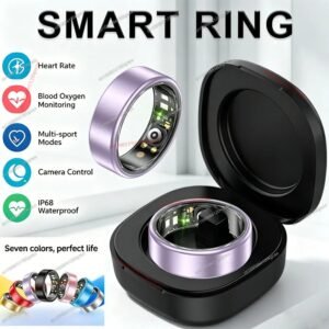 Colourful Smart Ring with Heart Rate and Oxygen Tracking
