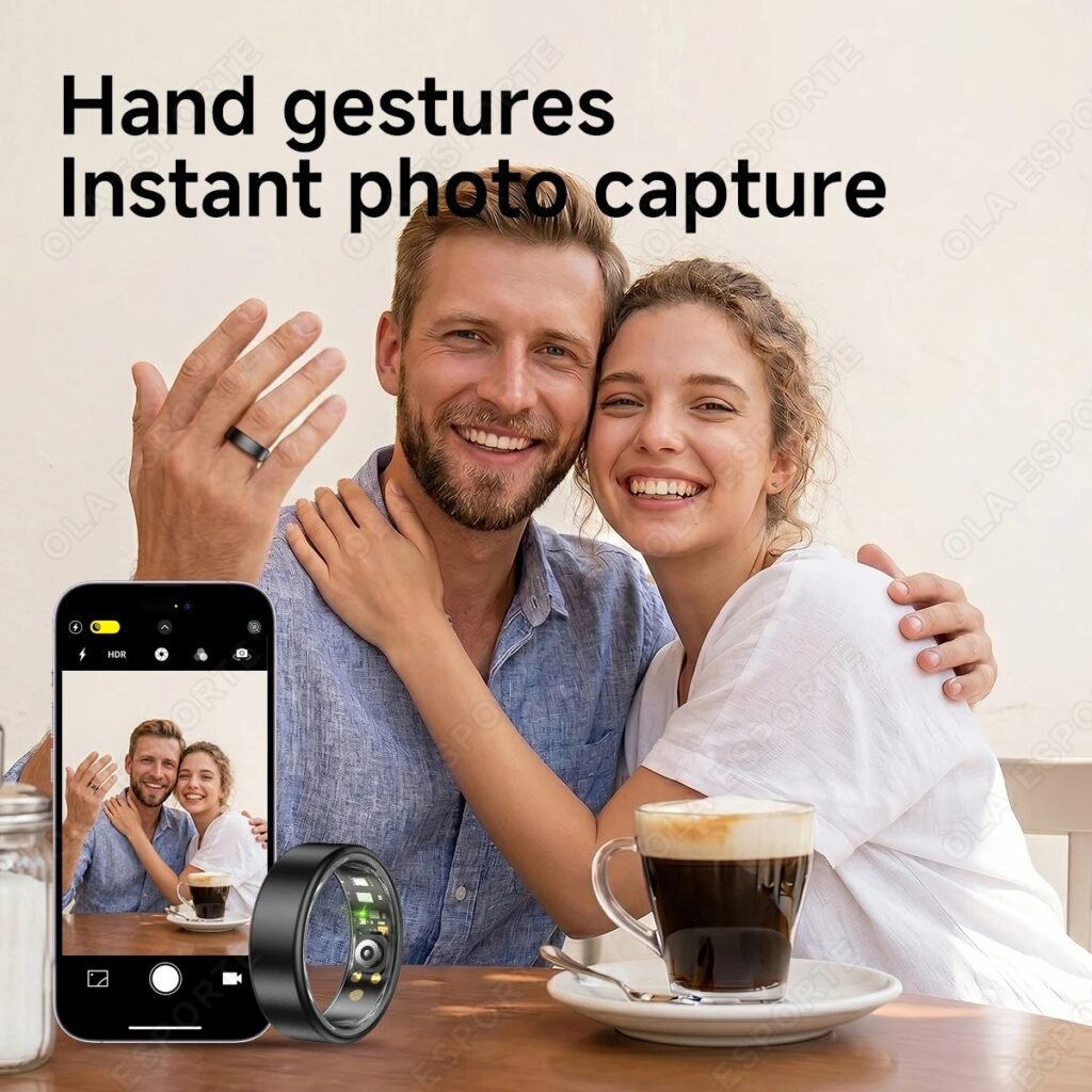 Colourful Smart Ring with Heart Rate and Oxygen Tracking